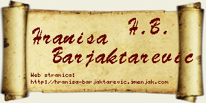 Hraniša Barjaktarević vizit kartica